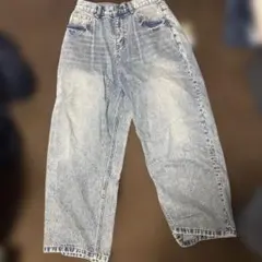 ライトブルーワイドレッグデニム