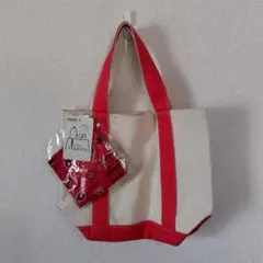 PEANUTS トートバッグ ベージュ/レッド　バンダナ付