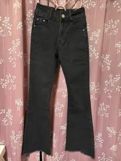 ブラックブーツカットデニム S