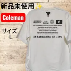 ✨新品未使用✨Coleman レタリングラッシュ半袖Tシャツ(ホワイト)《L》