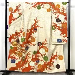 豪華振袖 紋意匠 金駒刺繍 花扇文 正絹 袷 白系 成人式 - メルカリ