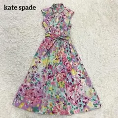 M'S GRACY おリボンプリント シフォンオーガンジーワンピース 42新品