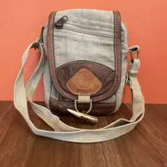 TERRA PAX】テラパックス ヘンプ×レザー ショルダーバッグ 縦型 米製 