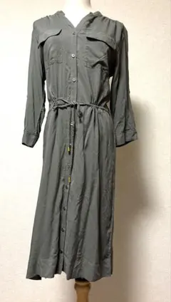YECCA VECCA シャツワンピース カーキ