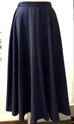 濃紺　フレアースカート　セレモニー　卒業式　入学式　ロング　M ゴム
