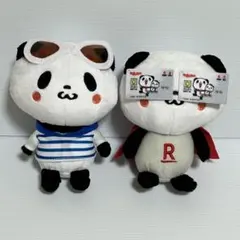 라쿠텐 쇼핑 팬더 봉제 인형 2체 세트 미사용