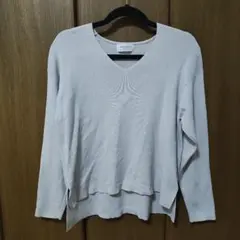 オペークドットクリップ トップス Vネックニット 春服