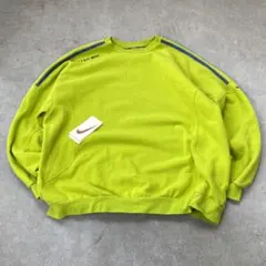 90s nike スウェット プルオーバー 古着 蛍光 刺繍 y2k XXL