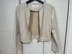 ROYAL PARTY ライダースジャケット　アイボリー　スウェード生地