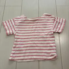 futafuta ピンクボーダーTシャツ　100