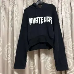 値下げ　FIG&VIPER ブラック クロップドパーカー WHATEVERのサムネイル