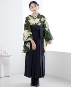 花柄 袴スタイル 着物