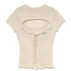 andmary Paula lacey chiffon tops blue - メルカリ