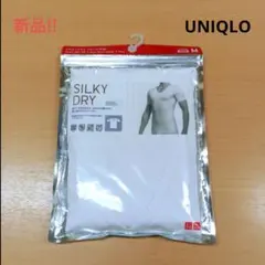 新品!!UNIQLO/ユニクロ　メンズ　シルキードライ　VネックTシャツ　半袖