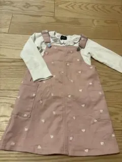 プティマイン　刺繍サロペスカート （ピンク）M (100-110cm)