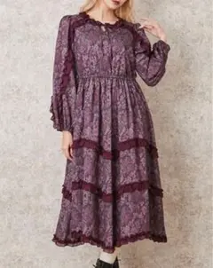 ロングワンピース axesfemme フリル ガーリー