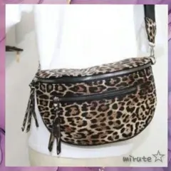 レオパード柄 斜め掛け メッセンジャーバッグ ショルダーバッグ ユニセックス