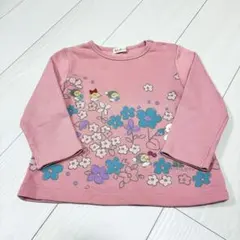 ニットプランナー KP みみちゃん 長袖 トレーナー 花柄 ピンク