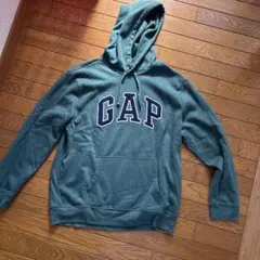 GAP ロゴ プルオーバー パーカー グリーン　L