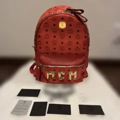 【極美品】MCM スターク リュック M 赤 正規品のサムネイル