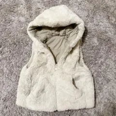 ZARA kids フェイクファー リバーシブル フード付きベスト 100