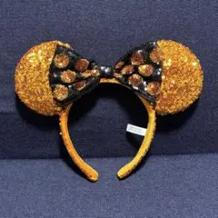 東京ディズニーリゾート ミッキー耳カチューシャ スパンコール オレンジ
