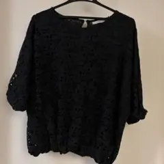 総刺繍レース 五分袖 トップス　PROUD OF