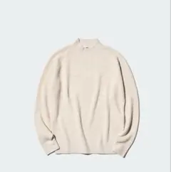 ミドルゲージモックネックセーター ベージュ