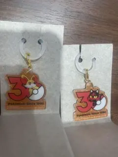ポケチャーム ポケモン 30周年ロゴマスコット フォッコ　ニャビー