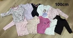 女の子用トップス 長袖シャツ 10点セット100cm