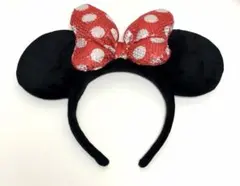 ディズニー ミニーカチューシャ 赤スパンコール