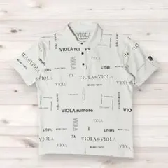 VIOLA 【新品未使用品】 ポロシャツ 総柄 ホワイト L ゴルフ ロゴ