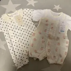 新品タグ付き　バースデイ新生児ロンパース2点セット