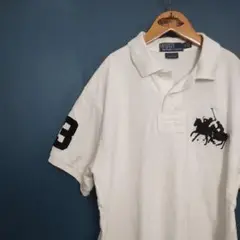 USA古着　Polo by Ralph Lauren ポロシャツ ダブルポニー白