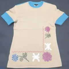 D&G 半袖 Tシャツ イタリア製 花柄刺繍 ベージュのサムネイル