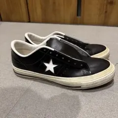 ALL STAR ブラック スリッポンスニーカー　レザー