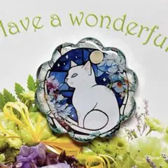 NO 538レジン　ヘアゴム　ブローチ　ハンドメイド　猫ちゃん