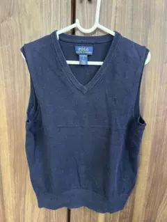 POLO RalphLaurenニットベストネイビーキッズ 7（130相当）