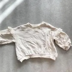 袖レースベージュトップス