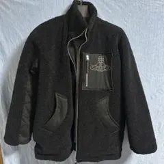 ヴィヴィアンウエストウッド　メルトンブルゾン　変形　アシメ　オーブボタン　黒　L ヴィヴィアンウエストウッド メルトンブルゾン 変形 アシメ オーブ