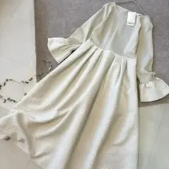 新品タグ付き ラトータリテ♡ジャガードフレアワンピース　異素材　切替　38