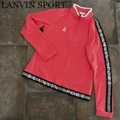 LANVIN SPORT ハーフジップ 長袖Tシャツ ロゴライン ピンク系のサムネイル