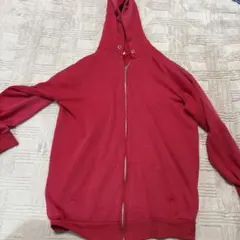 70sジップパーカー赤　古着