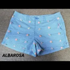【レア美品】ALBA ROSA アルバローザ　ギンガムチェックショートパンツ花柄のサムネイル