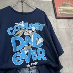 US古着/2XL バッグスバニー ルーニートューンズ うさぎ 半袖Tシャツ 紺
