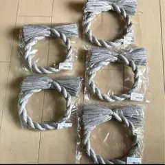 紙製しめ縄リース土台 わらルックФ18cm ライトグレー 5つセット