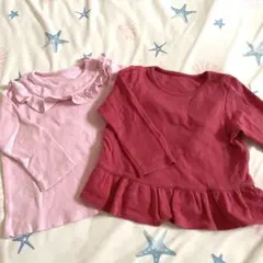 長袖フリルトップス2枚セット