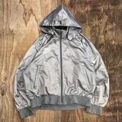 90s NIKE ナイロンジャケット パーカー シルバー 日本製 VINTAGE