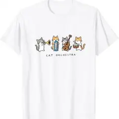 CAT ORCHESTRA 猫オーケストラTシャツ 音楽 動物Tシャツ 新品