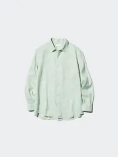 ユニクロ UNIQLO プレミアムリネンシャツ ライトグリーン XL
